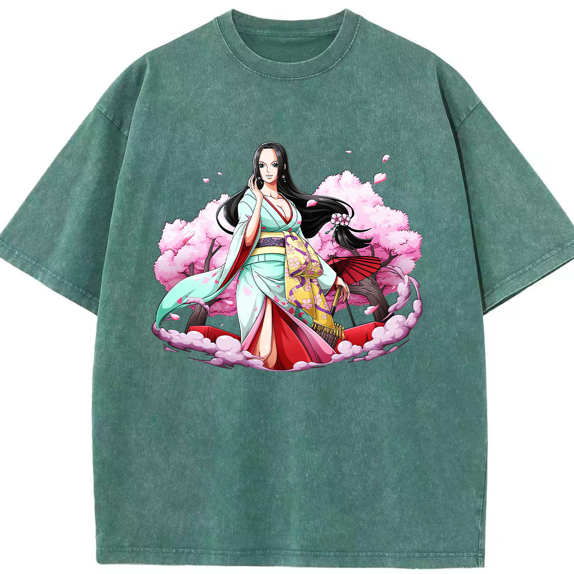 ワンピース ボア・ハンコック ONE PIECE Boa·Hancock 綿100% ヴィンテージ風 半袖Tシャツ（フロントプリント）